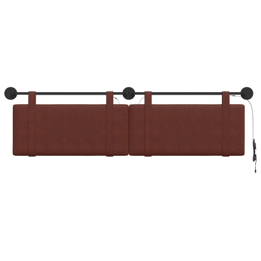 Hangend hoofdbord Met LED-verlichting Glanzend Bruin Antiek PU