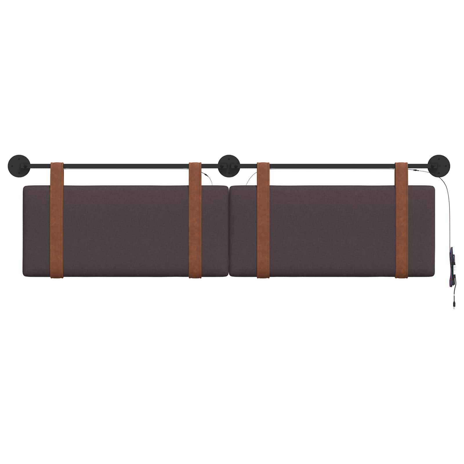 Hangend hoofdbord Met LED-verlichting Donkerbruin Antiek PU