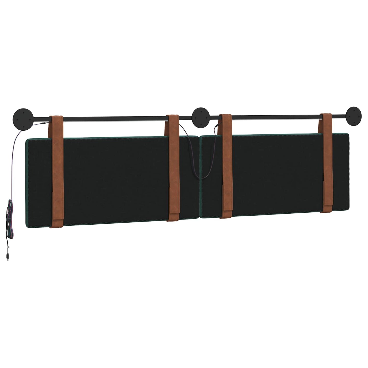 Hangend hoofdbord Met LED-verlichting Donkergroen Antiek PU