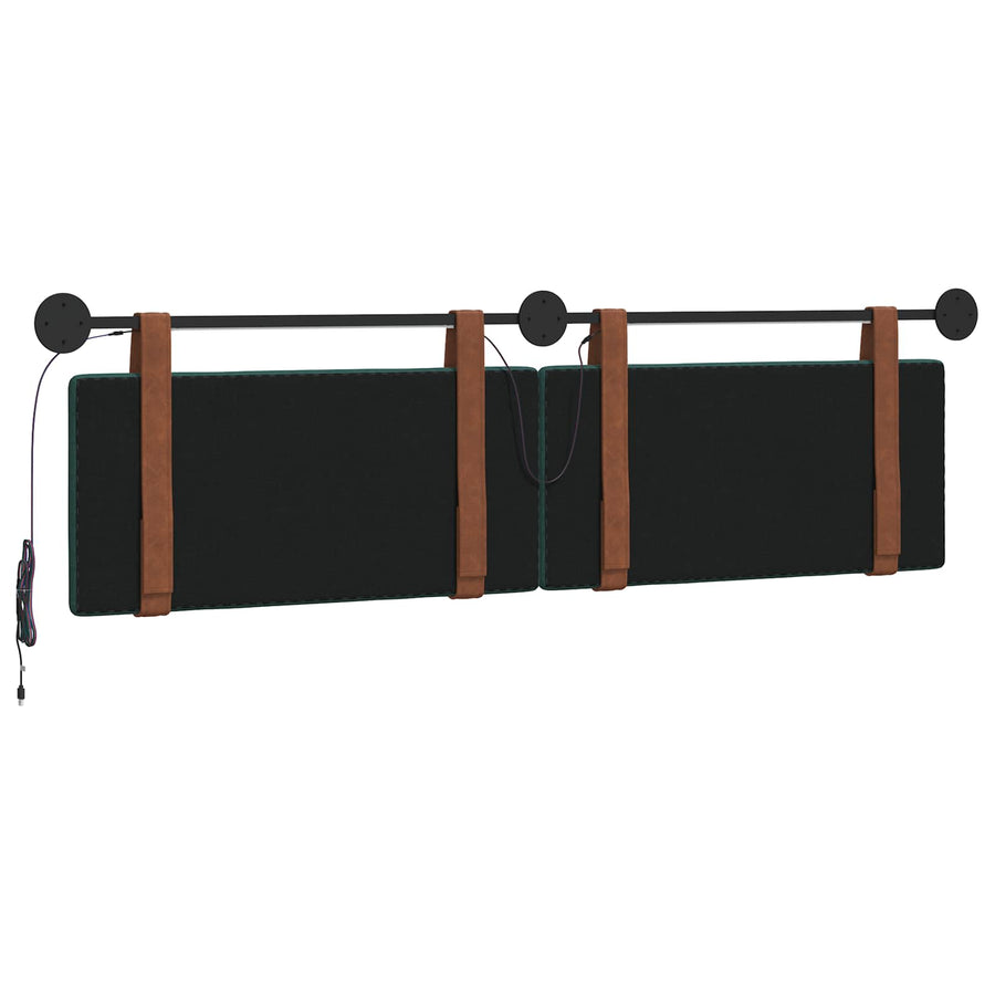 Hangend hoofdbord Met LED-verlichting Donkergroen Antiek PU