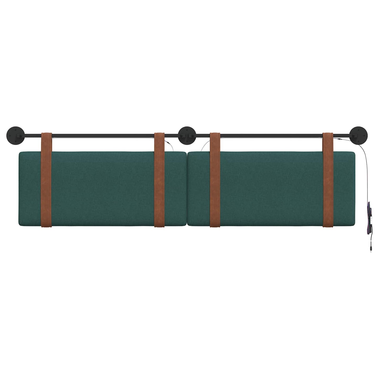 Hangend hoofdbord Met LED-verlichting Donkergroen Antiek PU