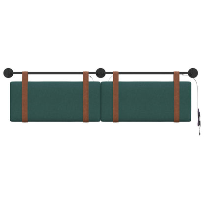 Hangend hoofdbord Met LED-verlichting Donkergroen Antiek PU