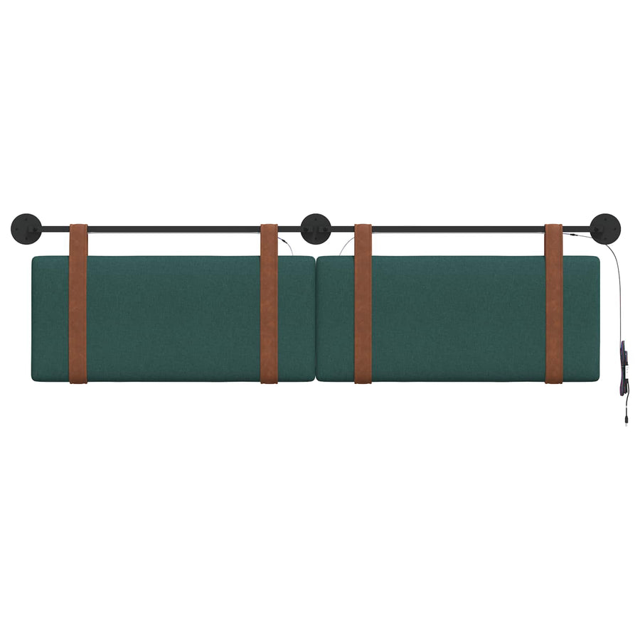 Hangend hoofdbord Met LED-verlichting Donkergroen Antiek PU