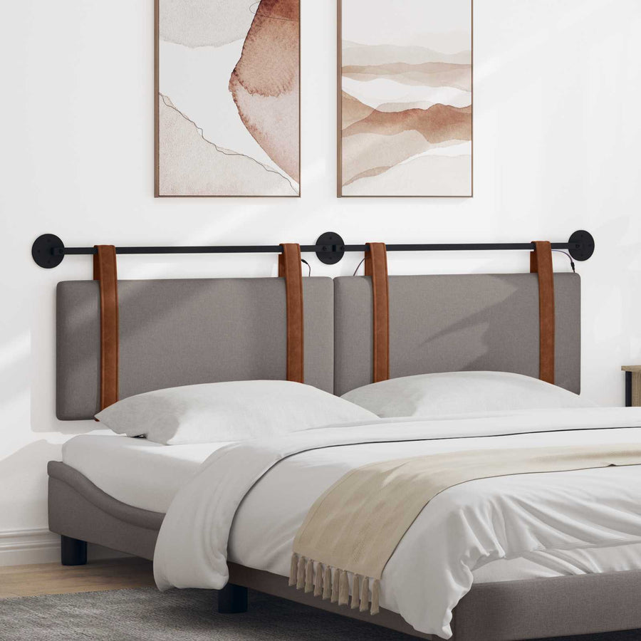 Hangend hoofdbord Met LED-verlichting Taupe Antiek PU