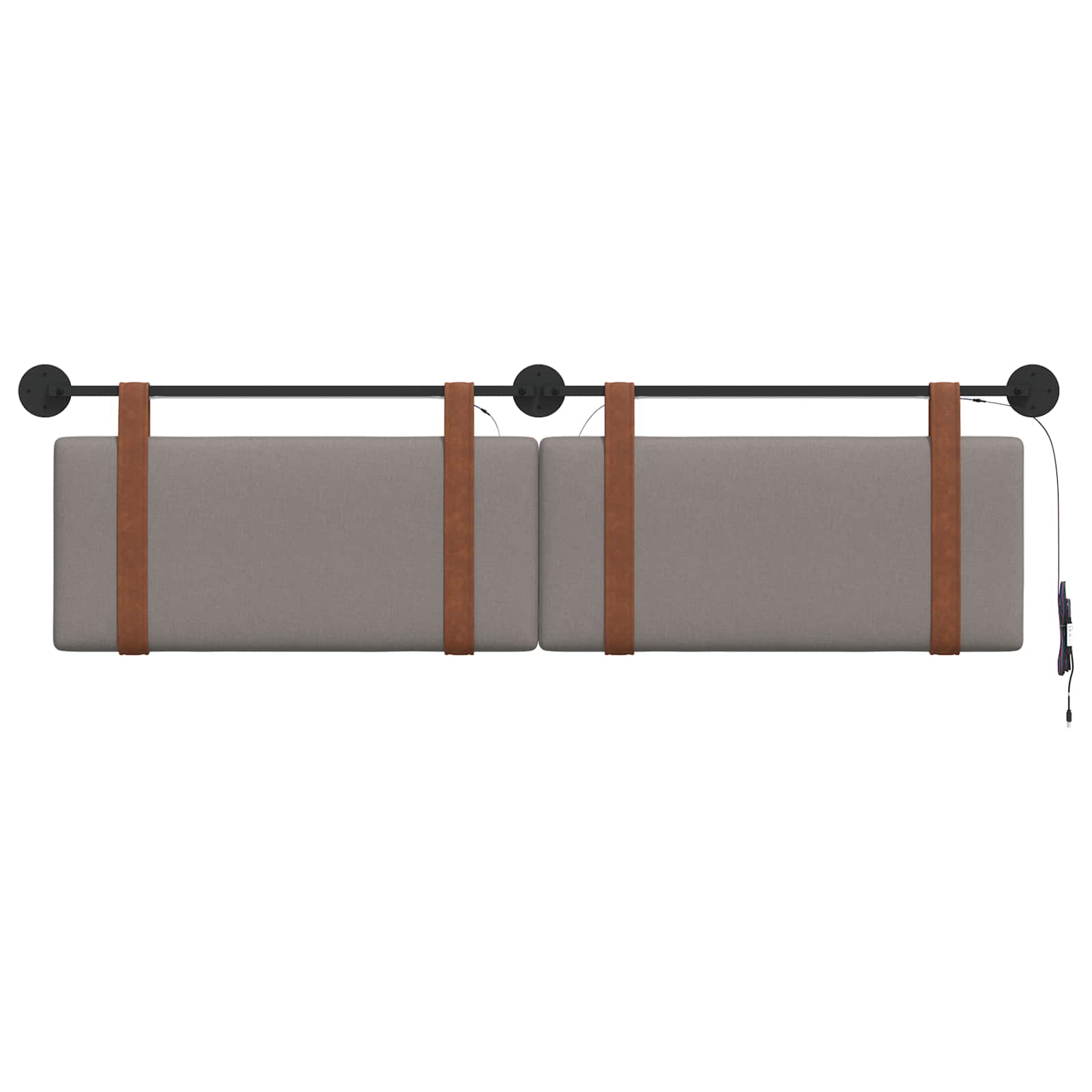 Hangend hoofdbord Met LED-verlichting Taupe Antiek PU