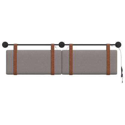 Hangend hoofdbord Met LED-verlichting Taupe Antiek PU