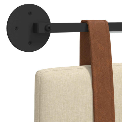 Hangend hoofdbord Met LED-verlichting Crèmekleurig Antiek PU