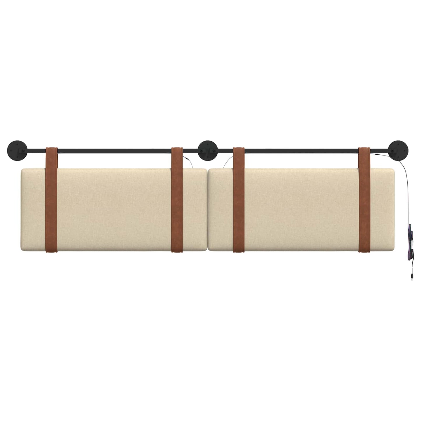 Hangend hoofdbord Met LED-verlichting Crèmekleurig Antiek PU