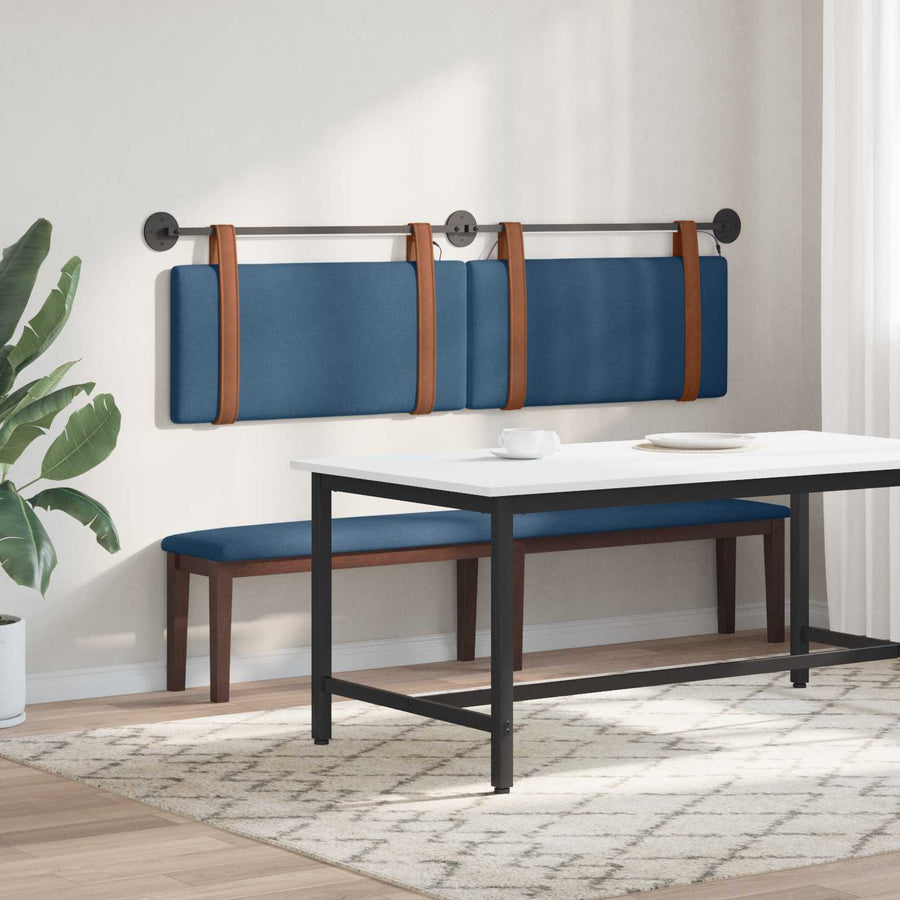 Hangend hoofdbord Met LED-verlichting Blauw Antiek PU