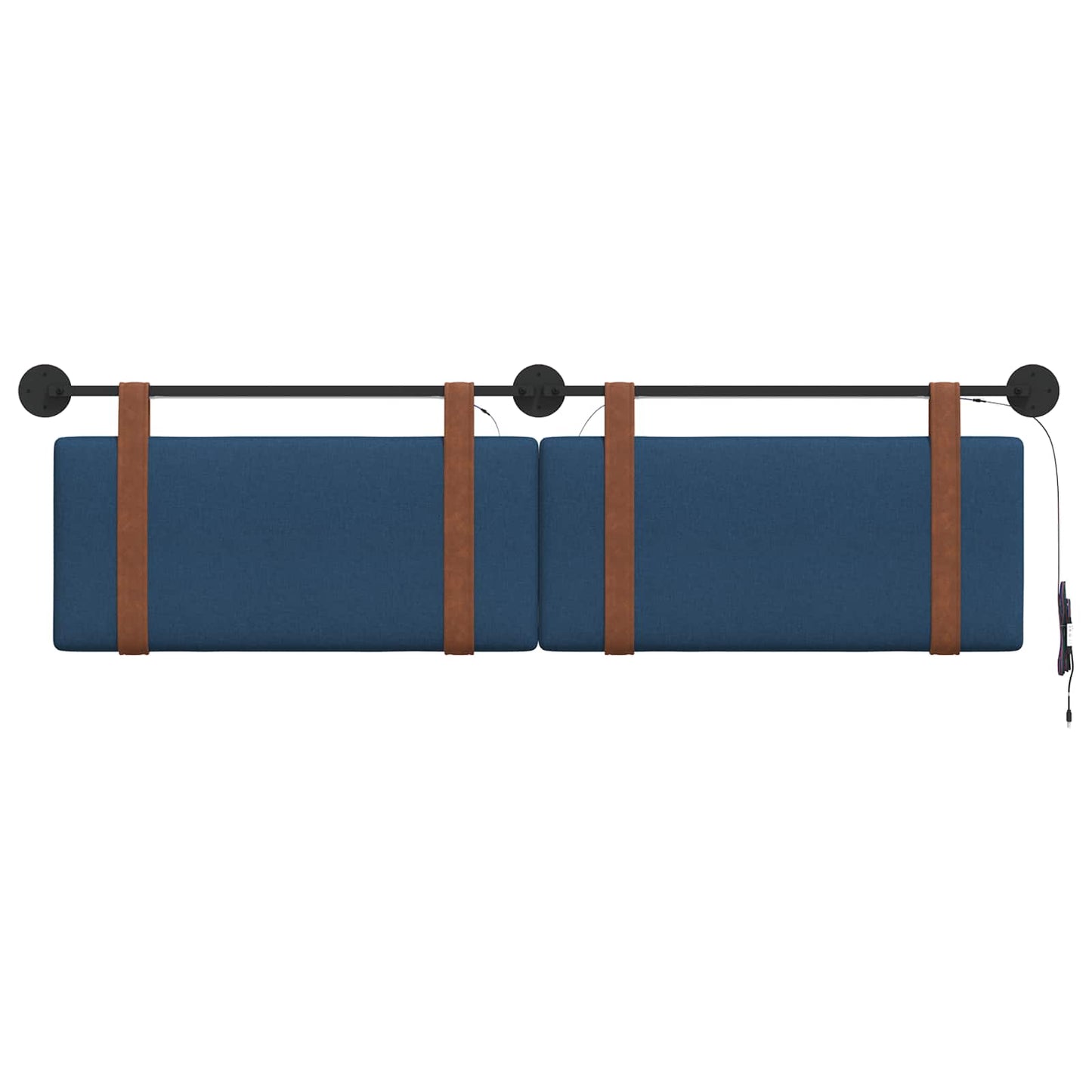 Hangend hoofdbord Met LED-verlichting Blauw Antiek PU