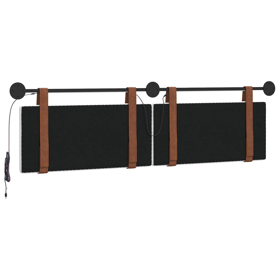 Hangend hoofdbord Met LED-verlichting Wit Antiek PU