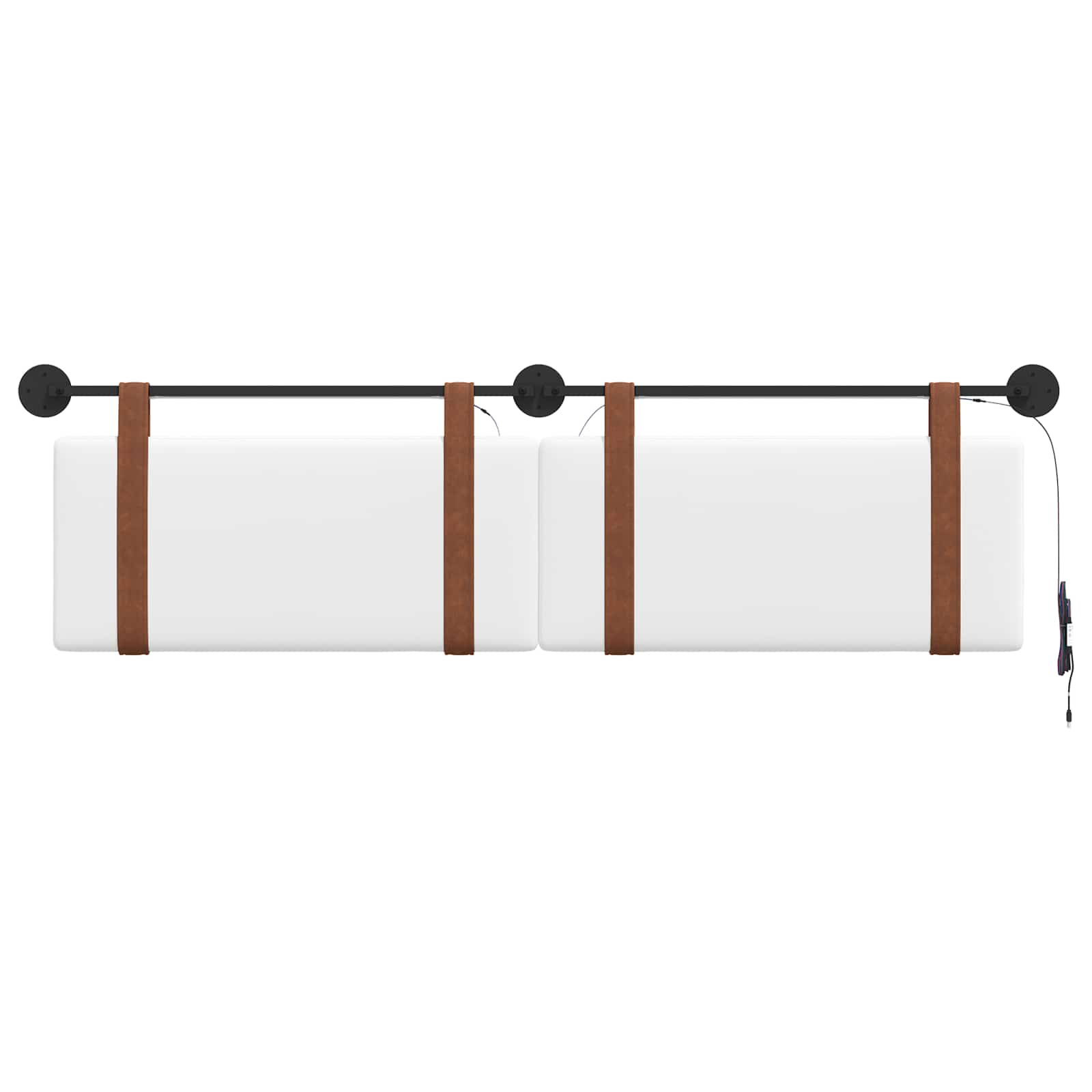 Hangend hoofdbord Met LED-verlichting Wit Antiek PU