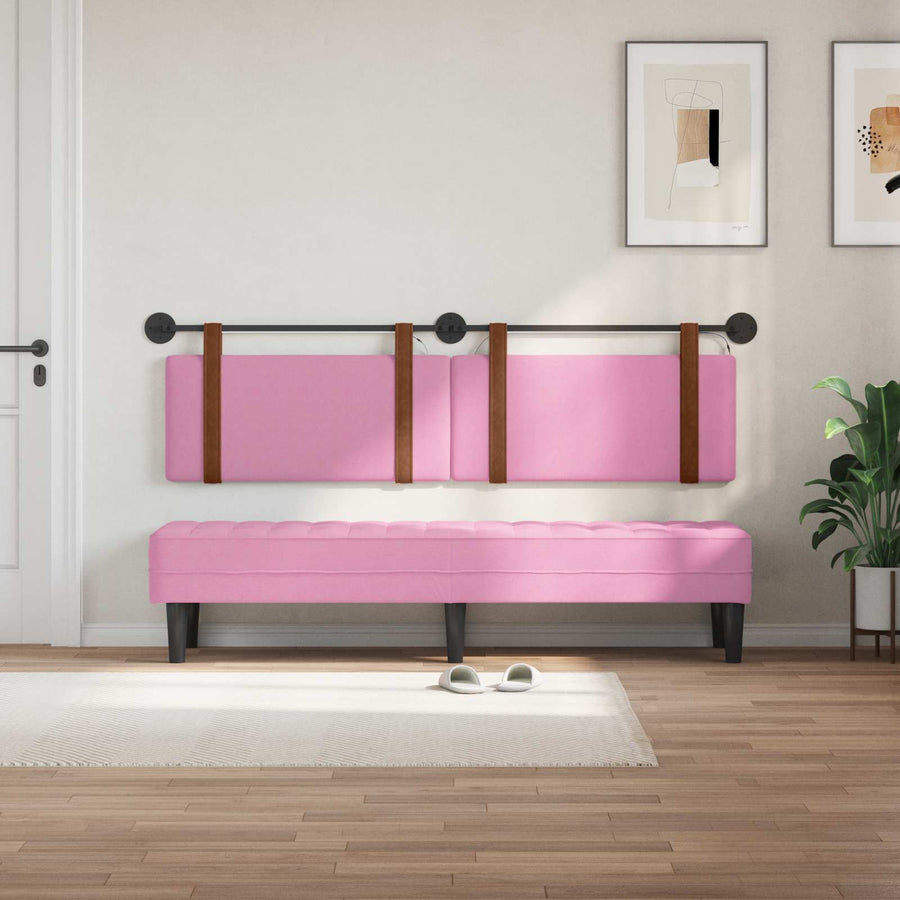 Hangend hoofdbord Met LED-verlichting Roze Antiek PU