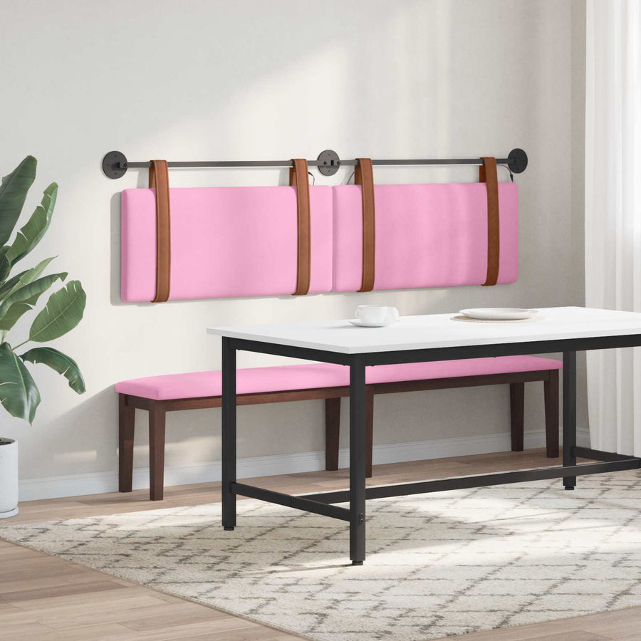 Hangend hoofdbord Met LED-verlichting Roze Antiek PU