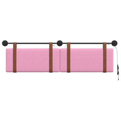 Hangend hoofdbord Met LED-verlichting Roze Antiek PU