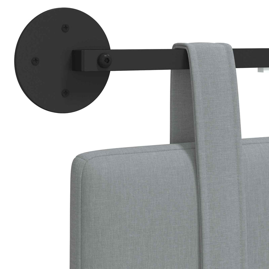 Hangend hoofdbord Met LED-verlichting Lichtgrijs Stof