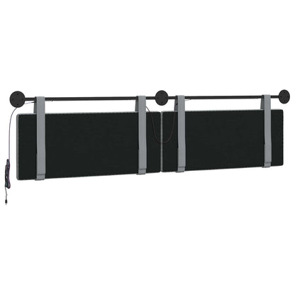 Hangend hoofdbord Met LED-verlichting Lichtgrijs Stof