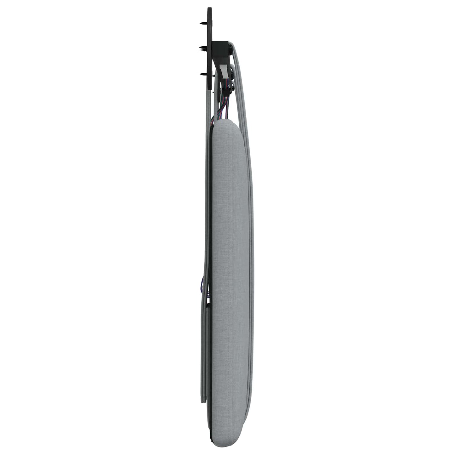 Hangend hoofdbord Met LED-verlichting Lichtgrijs Stof