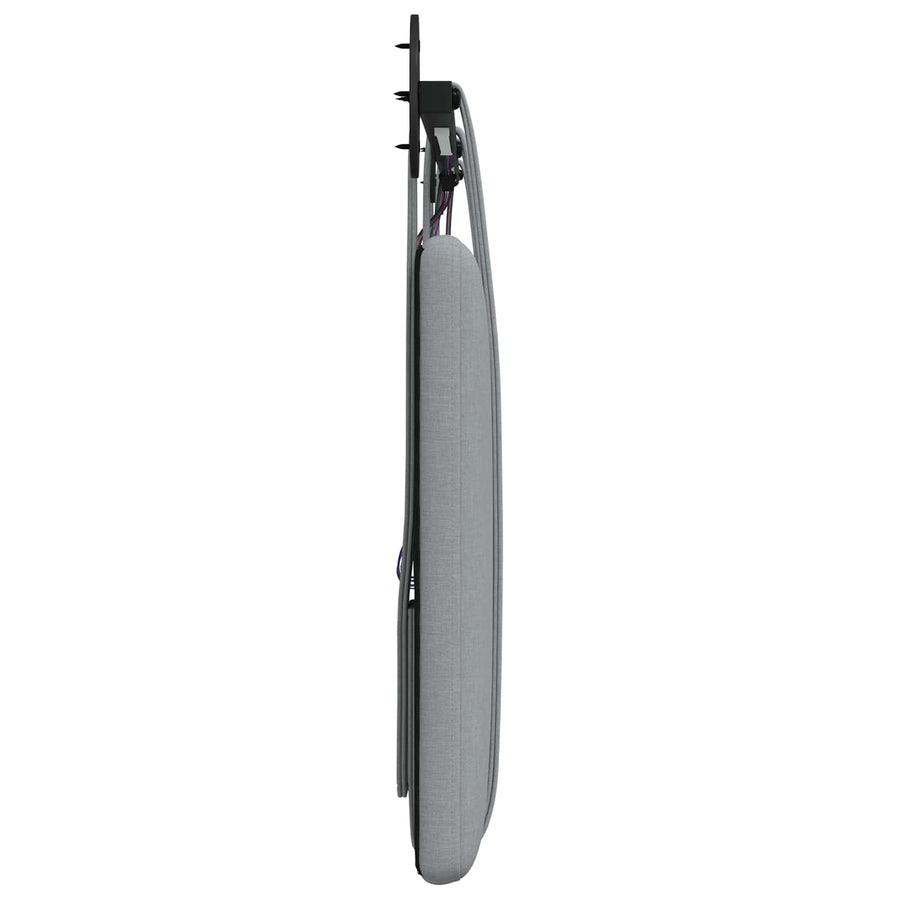 Hangend hoofdbord Met LED-verlichting Lichtgrijs Stof