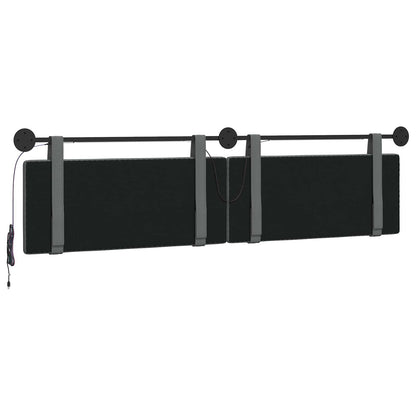 Hangend hoofdbord Met LED-verlichting Donkergrijs Stof
