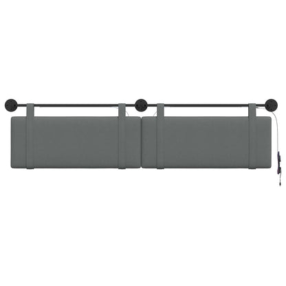 Hangend hoofdbord Met LED-verlichting Donkergrijs Stof