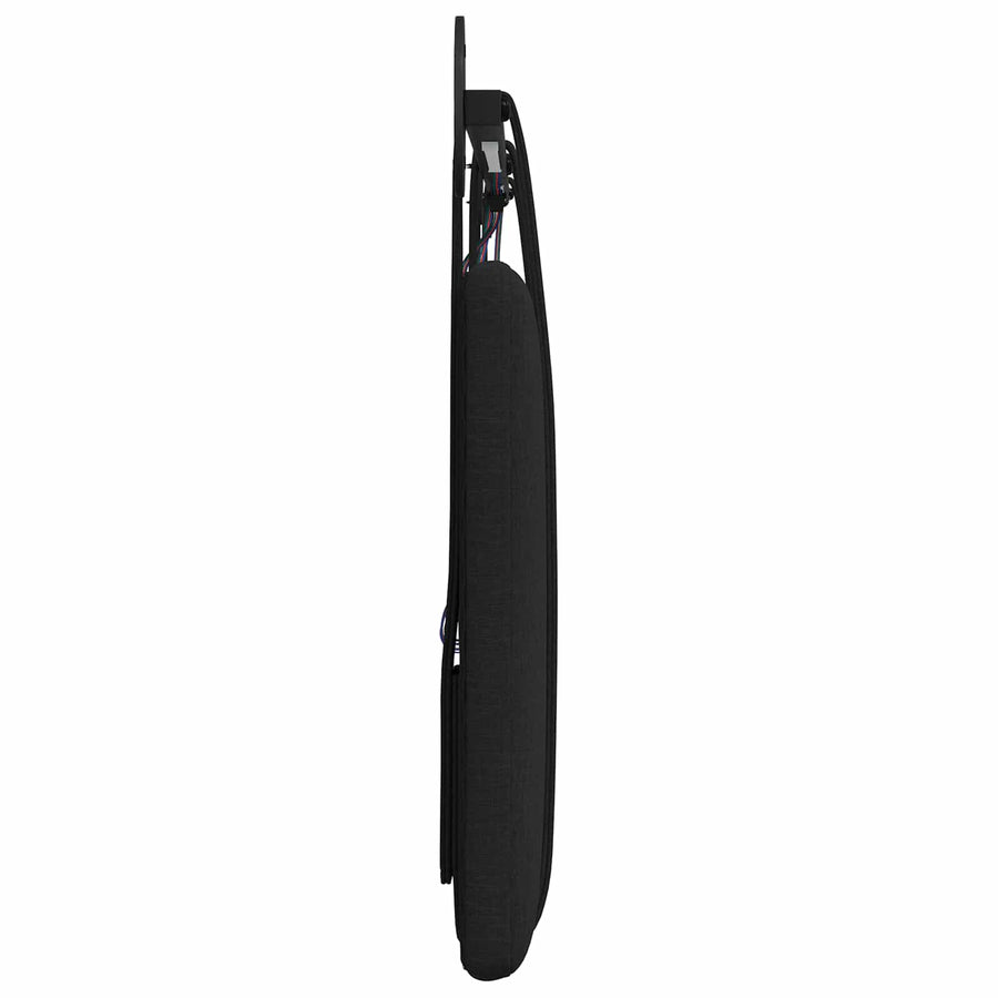 Hangend hoofdbord Met LED-verlichting Zwart Stof