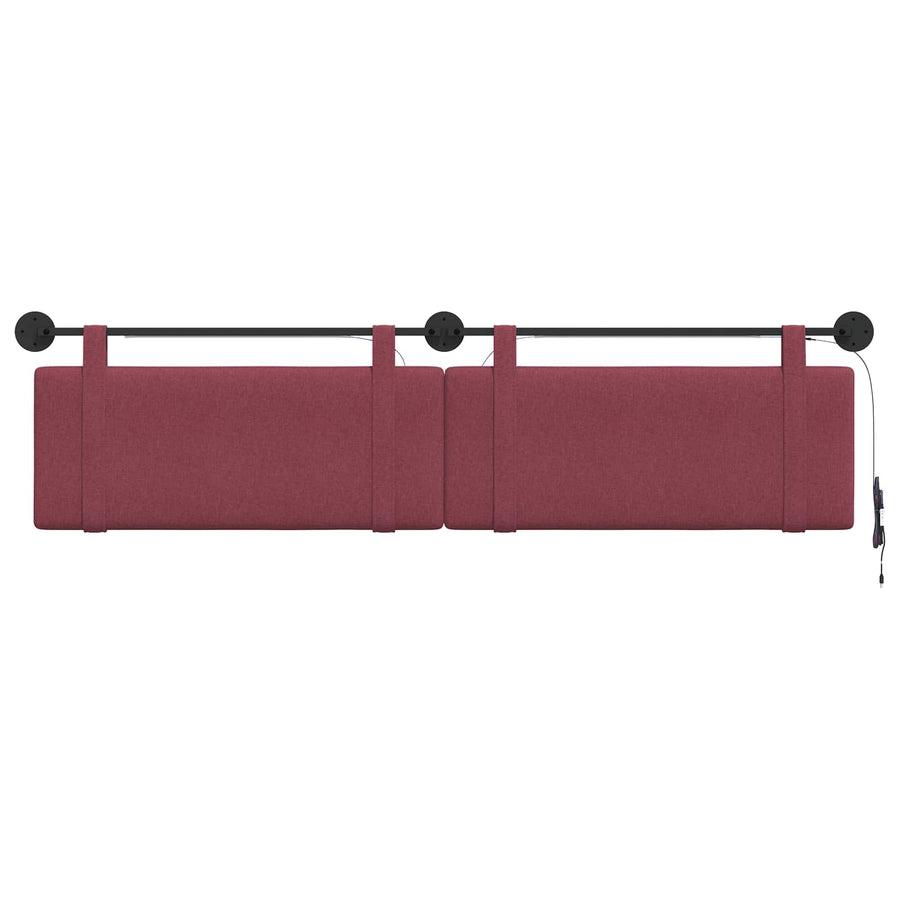 Hangend hoofdbord Met LED-verlichting Wijnrood Stof
