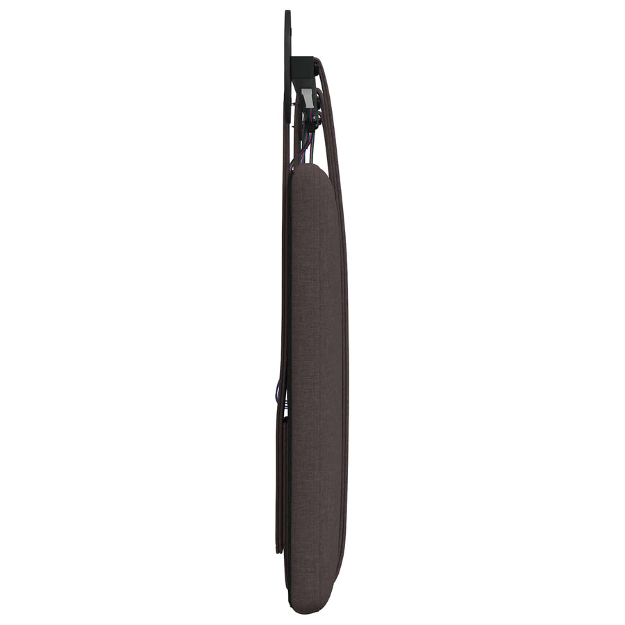 Hangend hoofdbord Met LED-verlichting Donkerbruin Stof