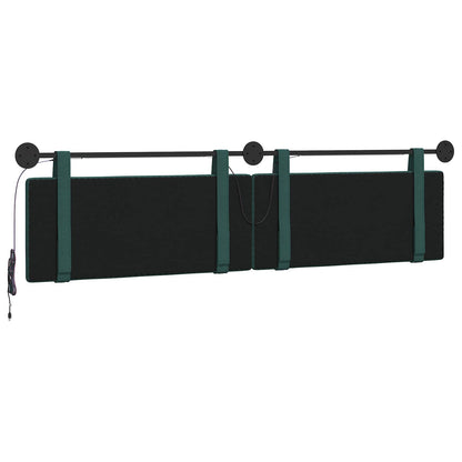 Hangend hoofdbord Met LED-verlichting Donkergroen Stof