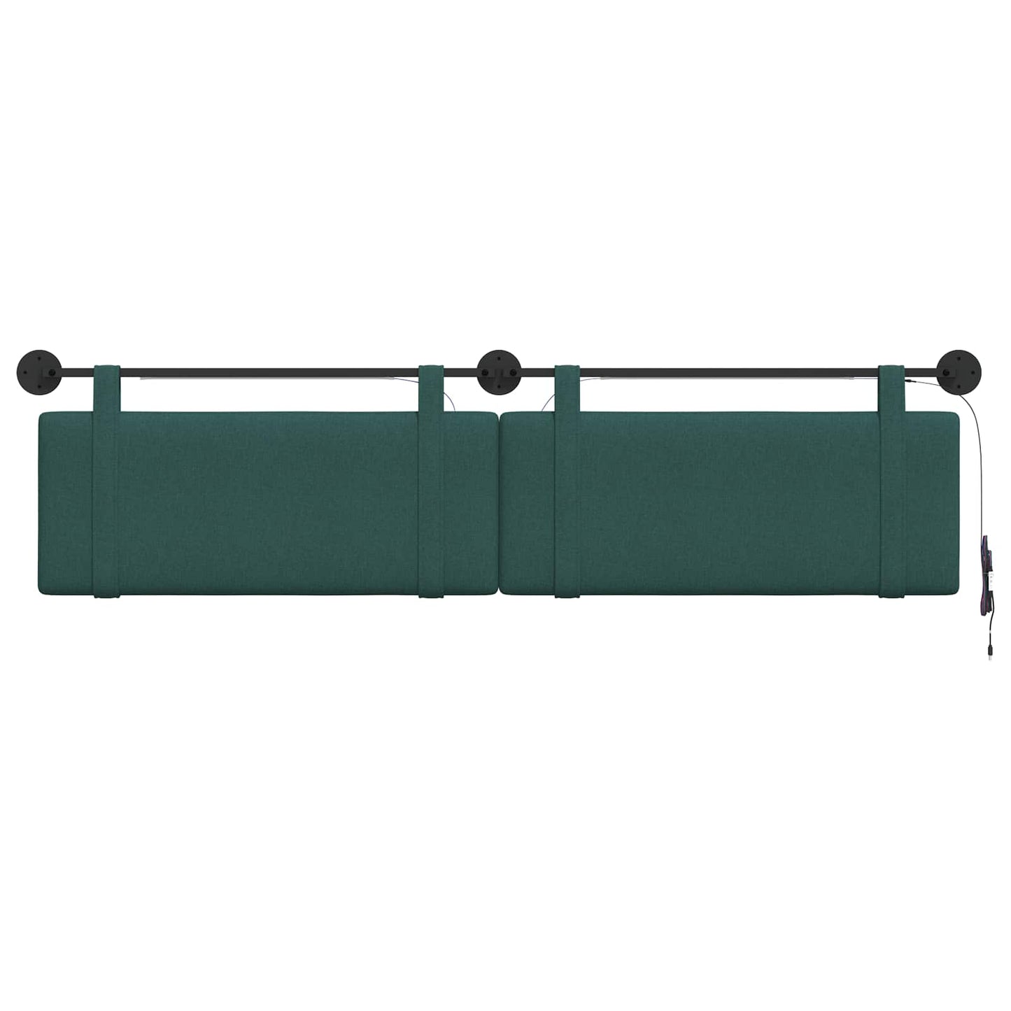 Hangend hoofdbord Met LED-verlichting Donkergroen Stof
