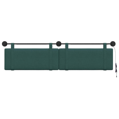 Hangend hoofdbord Met LED-verlichting Donkergroen Stof