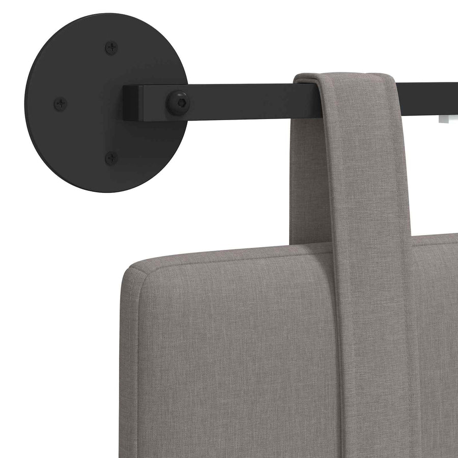 Hangend hoofdbord Met LED-verlichting Taupe Stof
