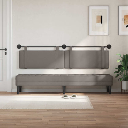 Hangend hoofdbord Met LED-verlichting Taupe Stof