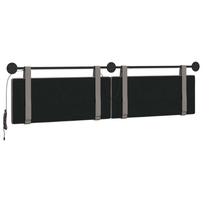 Hangend hoofdbord Met LED-verlichting Taupe Stof
