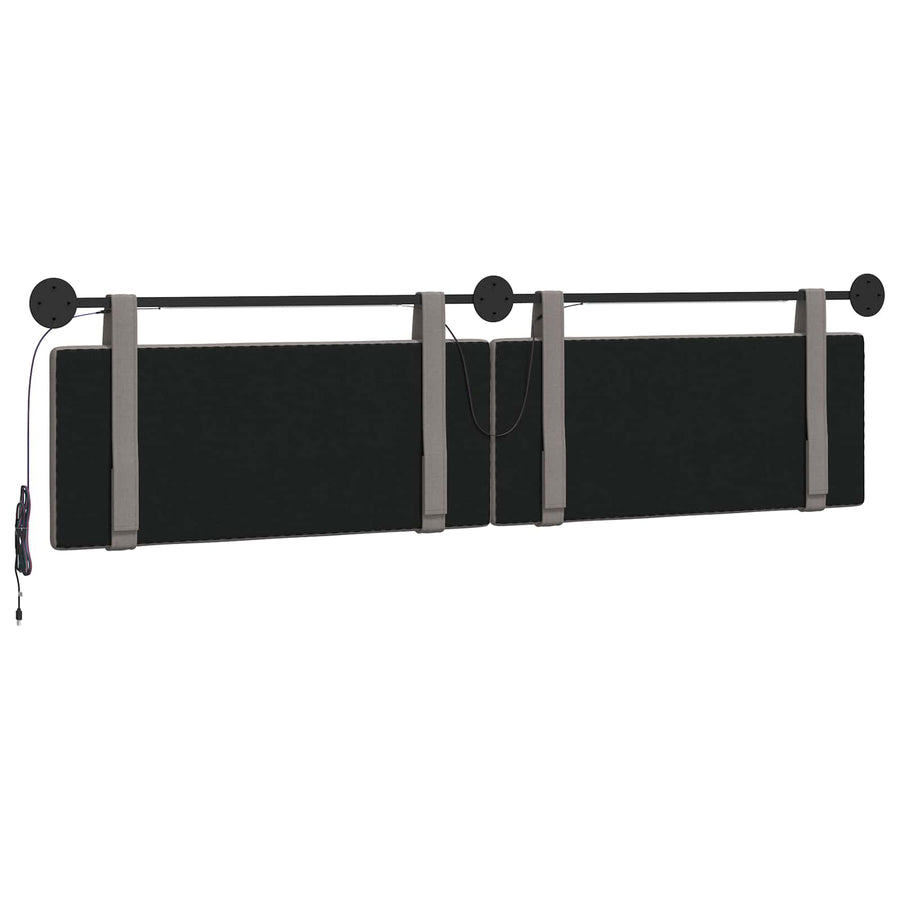 Hangend hoofdbord Met LED-verlichting Taupe Stof