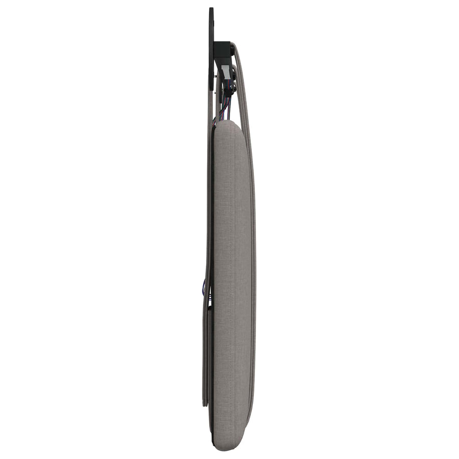 Hangend hoofdbord Met LED-verlichting Taupe Stof