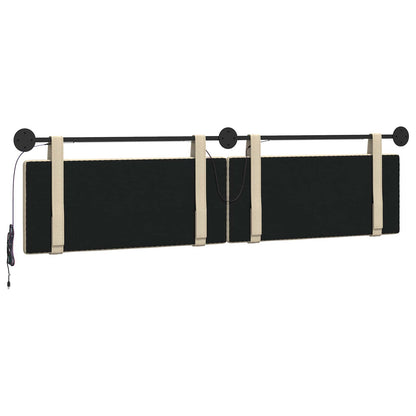 Hangend hoofdbord Met LED-verlichting Crèmekleurig Stof