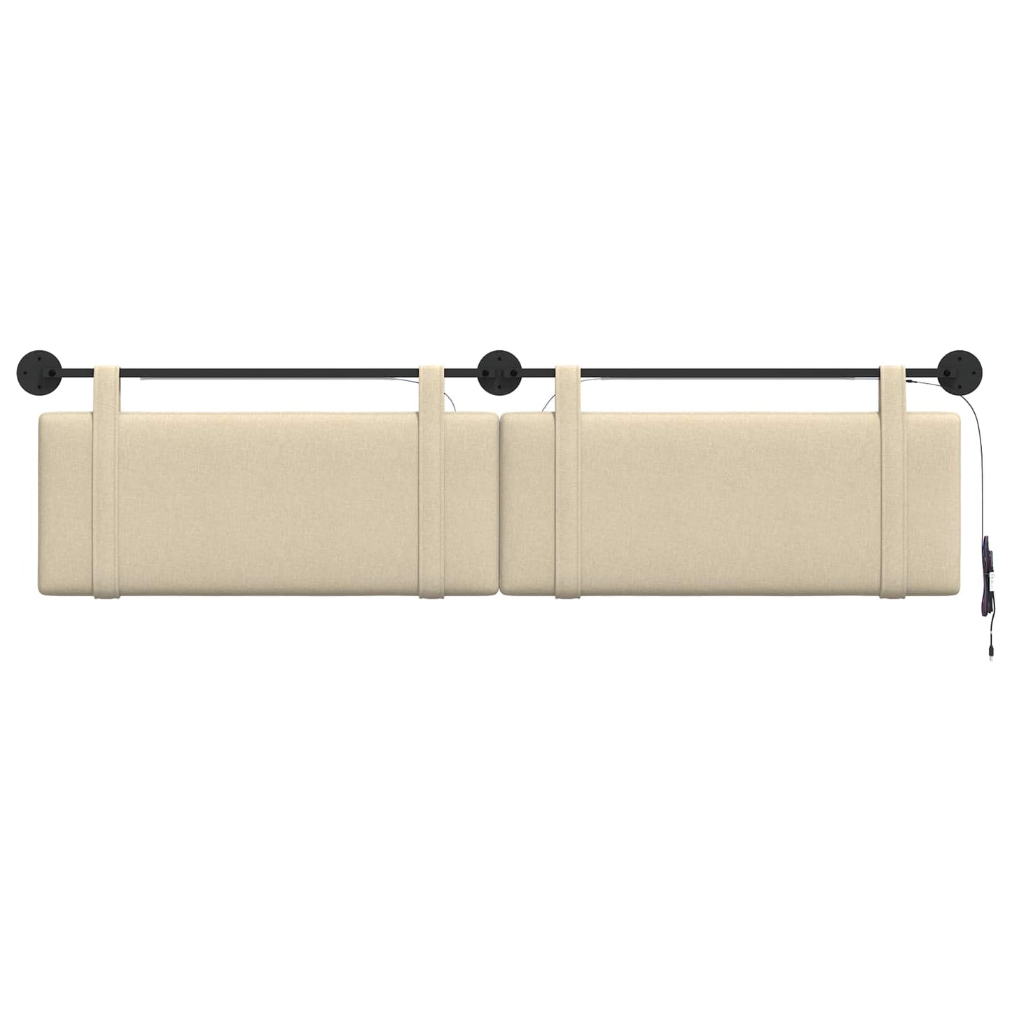 Hangend hoofdbord Met LED-verlichting Crèmekleurig Stof