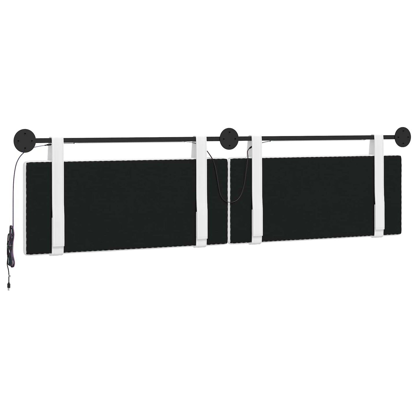 Hangend hoofdbord Met LED-verlichting Wit Stof