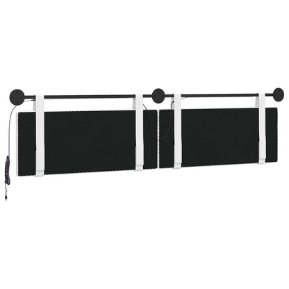 Hangend hoofdbord Met LED-verlichting Wit Stof