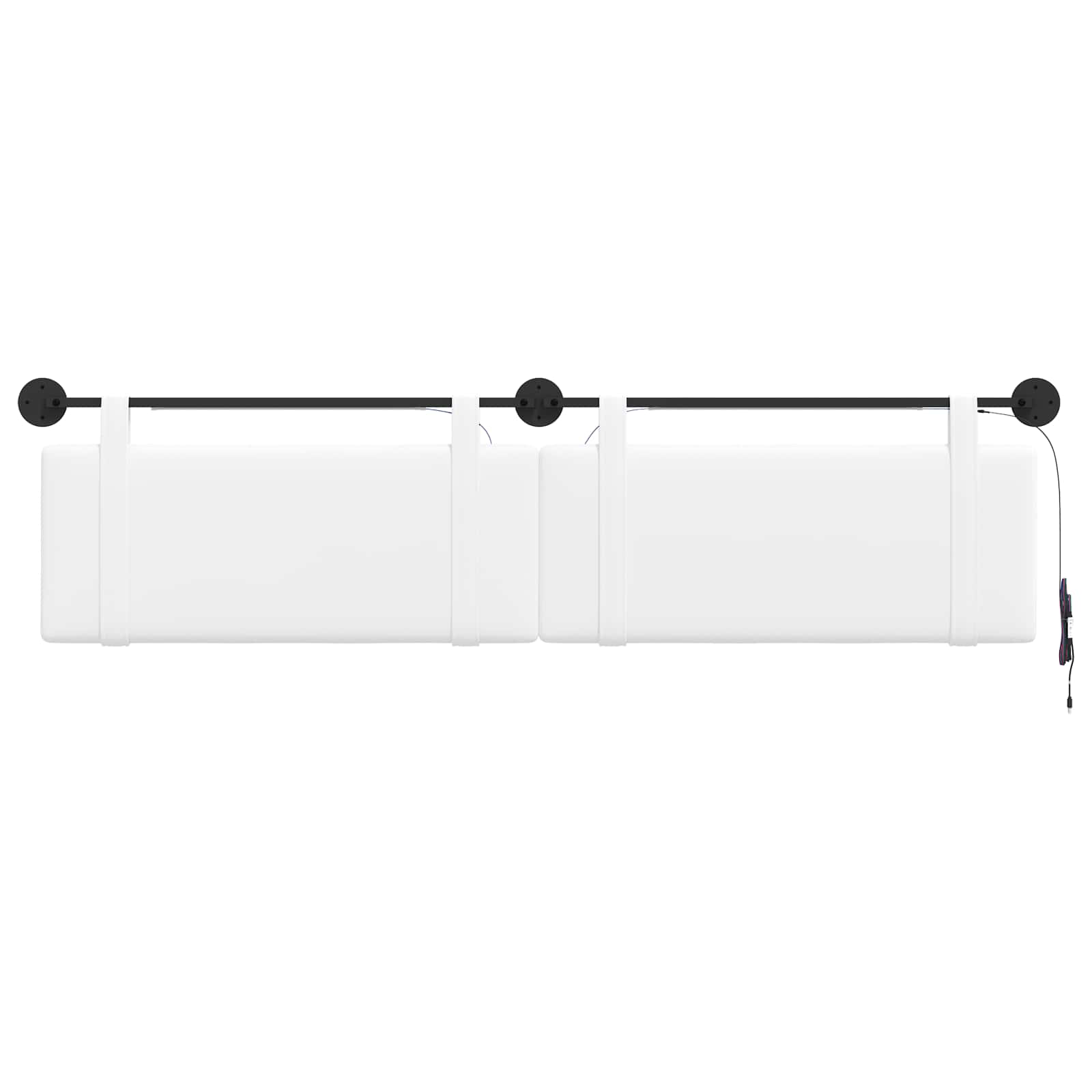 Hangend hoofdbord Met LED-verlichting Wit Stof