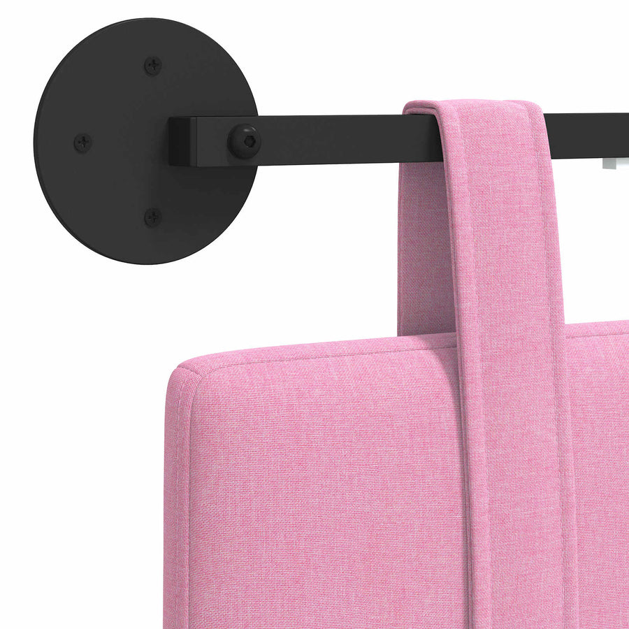 Hangend hoofdbord Met LED-verlichting Roze Stof