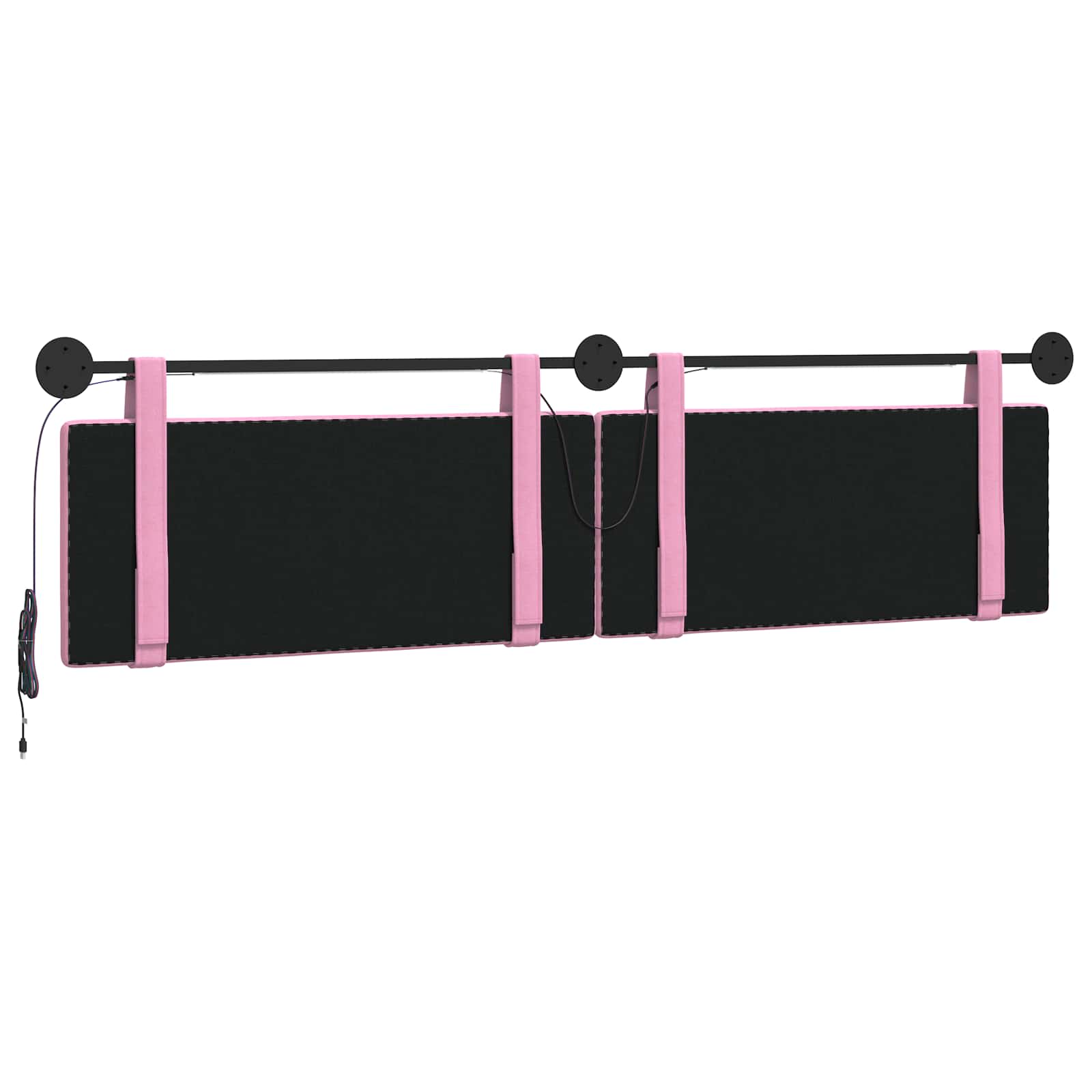 Hangend hoofdbord Met LED-verlichting Roze Stof