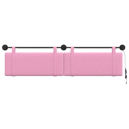 Hangend hoofdbord Met LED-verlichting Roze Stof