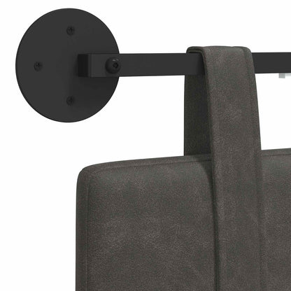 Hangend hoofdbord Met LED-verlichting Zwart Antiek PU