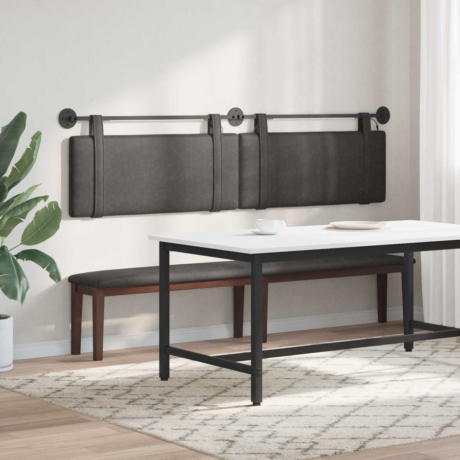 Hangend hoofdbord Met LED-verlichting Zwart Antiek PU