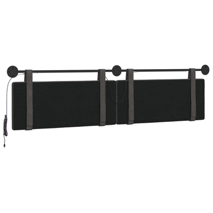 Hangend hoofdbord Met LED-verlichting Zwart Antiek PU