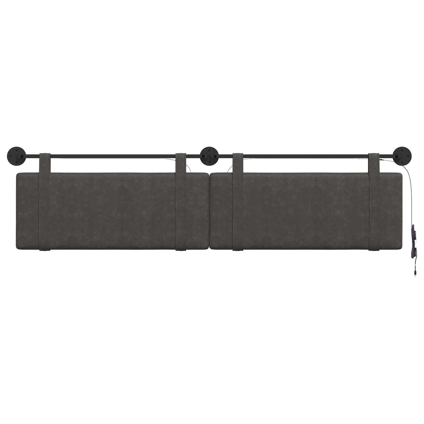 Hangend hoofdbord Met LED-verlichting Zwart Antiek PU