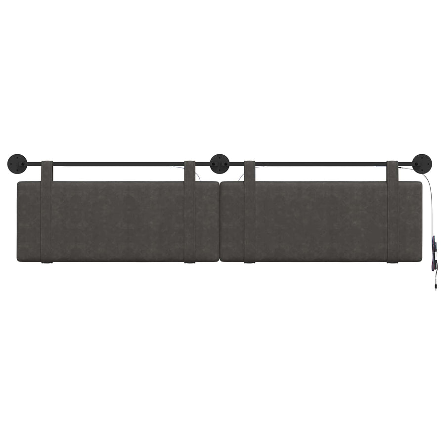 Hangend hoofdbord Met LED-verlichting Zwart Antiek PU