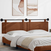 Hoofdbord hangend met LED bruin antiek PU 210x55x5 cm